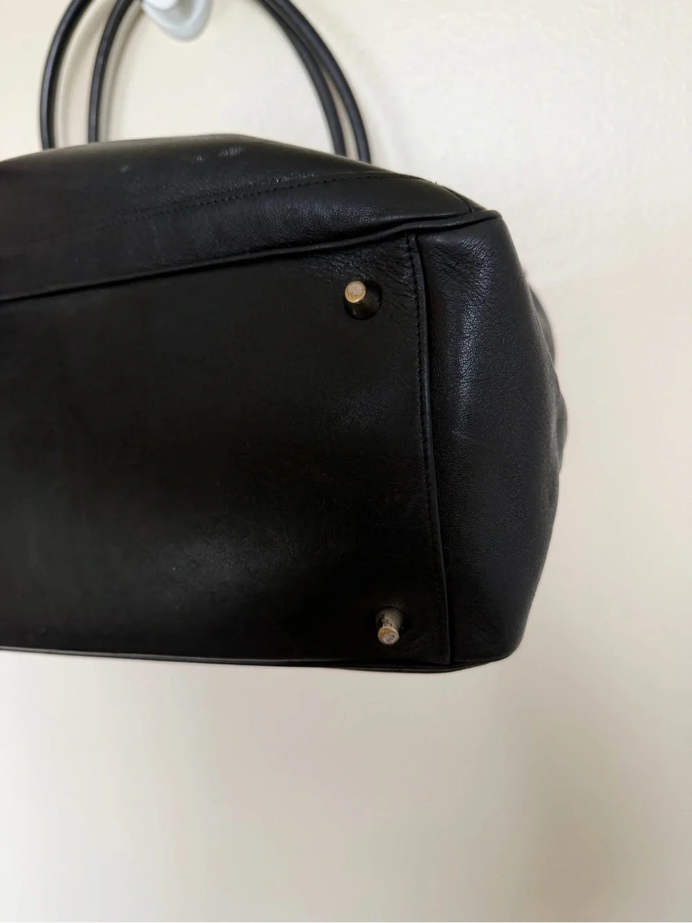 COACH Vintage H2S-9426 Black Leather Tote Computer Bag with Black Wristlet